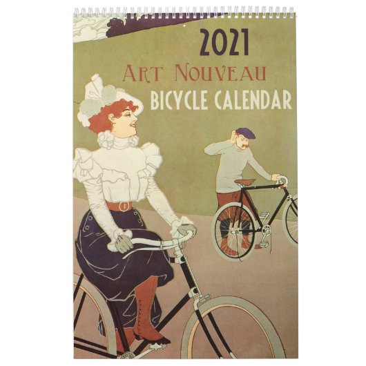 アールヌーボーの自転車のカレンダーの2014年のヴィンテージ カレンダー (カバー)