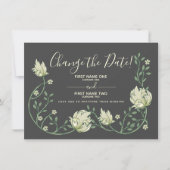 アールヌーボーの花かわいらしは日付カードを変更 セーブザデート (正面)