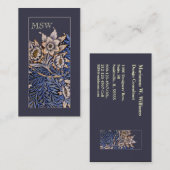 アールヌーボーの花の名刺 名刺 (正面/裏面)