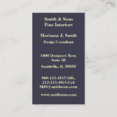 アールヌーボーの花の名刺 名刺 (裏面)