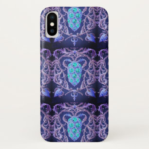 アールヌーボーの花の宝石パターン iPhone X ケース