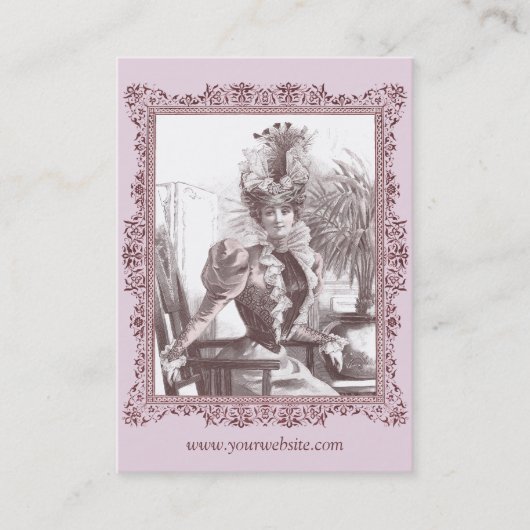 アールヌーボーの花型女性歌手-豪華なヴィンテージの名刺 名刺 (正面)