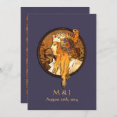 アールヌーボーの花嫁の結婚式招待状 招待状 (正面/裏面)