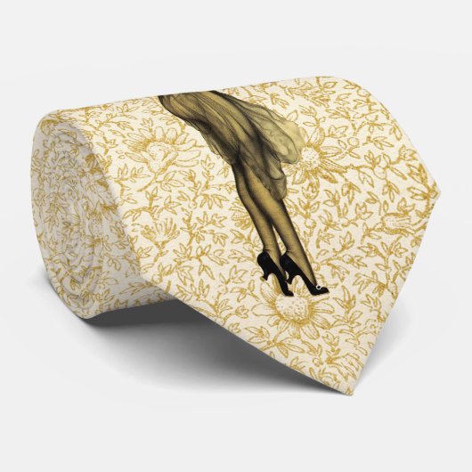 アールヌーボーの花柄の3人のヴィンテージのレトロの女の子 ネクタイ (ロール)