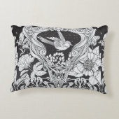 アールヌーボーの花鳥の継ぎ目のないスタイル アクセントクッション (裏面)