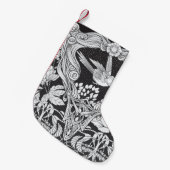 アールヌーボーの花鳥の継ぎ目のないスタイル スモールクリスマスストッキング (正面 (吊り時))