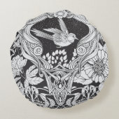 アールヌーボーの花鳥の継ぎ目のないスタイル ラウンドクッション (裏面)