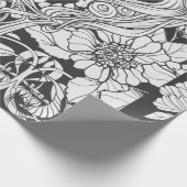 アールヌーボーの花鳥の継ぎ目のないスタイル ラッピングペーパー (角)