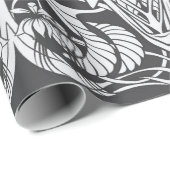 アールヌーボーの花鳥の継ぎ目のないスタイル ラッピングペーパー (ロールコーナー)