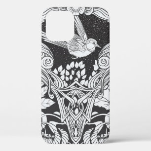 アールヌーボーの花鳥の継ぎ目のないスタイル iPhone 12ケース