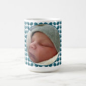 アールヌーボーの花（青） コーヒーマグカップ (中央)