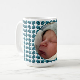 アールヌーボーの花（青） コーヒーマグカップ