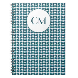 アールヌーボーの花（青） ノートブック