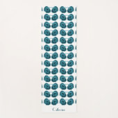 アールヌーボーの花（青） ヨガマット (正面)