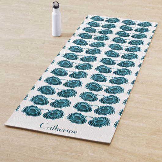 アールヌーボーの花（青） ヨガマット (インサイチュ)