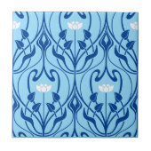 アールヌーボーの葉と花柄 タイル (正面)