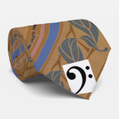 アールヌーボーの葉のプリントが付いているブラウンのバスーンのタイ ネクタイ (ロール)