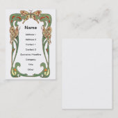 アールヌーボーの蝶フレーム 名刺 (正面/裏面)