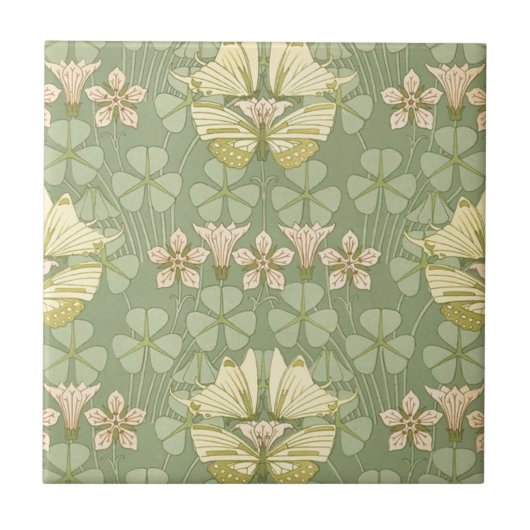 アールヌーボーの蝶 タイル (正面)