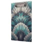 アールヌーボーの青と銀のファン クリップボード (左)