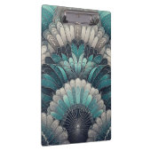 アールヌーボーの青と銀のファン クリップボード (右)