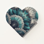 アールヌーボーの青と銀のファン ノートブック (裏面)