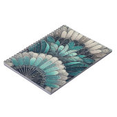 アールヌーボーの青と銀のファン ノートブック (左側)