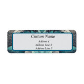 アールヌーボーの青と銀のファン ラベル (正面)