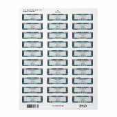 アールヌーボーの青と銀のファン ラベル (フルシート)