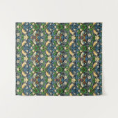 アールヌーボーの鳥および花のタペストリーパターン タペストリー (正面(横))