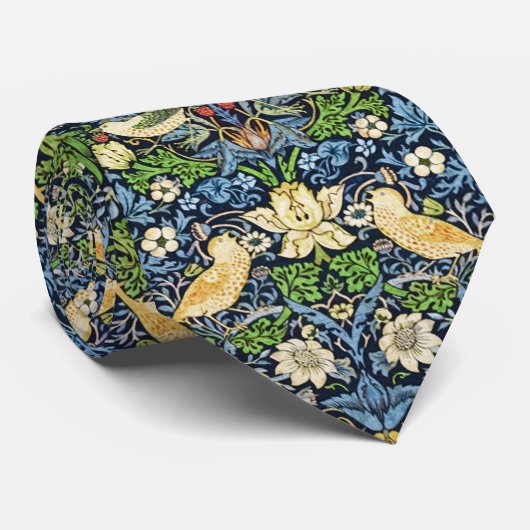アールヌーボーの鳥および花のタペストリーパターン ネクタイ (ロール)