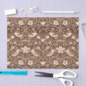 アールヌーボーの鳥および花のタペストリー、焦茶 薄葉紙 (クラフト)