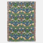 アールヌーボーの鳥花のタペストリー模様 スローブランケット (正面縦)