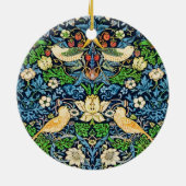 アールヌーボーの鳥花のタペストリー模様 セラミックオーナメント (裏面)