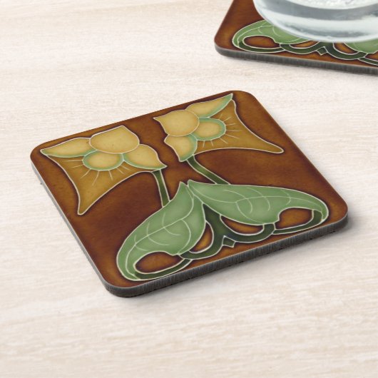 アールヌーボーの6つのコースターのセット コースター (左側)