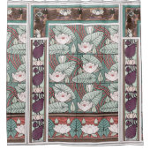 アールヌーボーの《植物》スイレンのLilypadの池のシャワー・カーテン シャワーカーテン (正面)