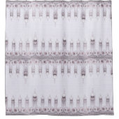 アールヌーボーの(紋章の)フラ・ダ・リの花のシャワー・カーテン シャワーカーテン (正面)