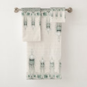 アールヌーボーの(紋章の)フラ・ダ・リの花のBathタオルセット バスタオルセット (インサイチュ)