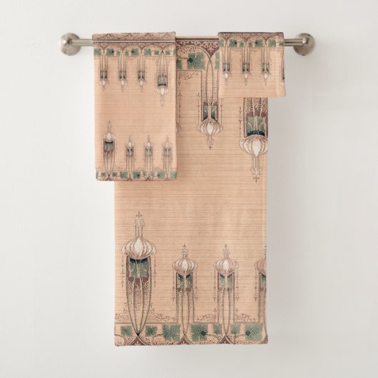 アールヌーボーの(紋章の)フラ・ダ・リの花のBathタオルセット バスタオルセット (インサイチュ)