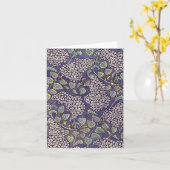 アールヌーボーの「薄紫の花 カード (黄色い花)