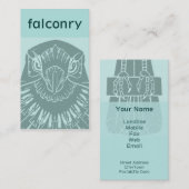 アールヌーボーの《鳥》ハヤブサの名刺-ティール(緑がかった色) 名刺 (正面/裏面)
