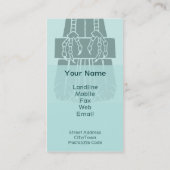 アールヌーボーの《鳥》ハヤブサの名刺-ティール(緑がかった色) 名刺 (裏面)