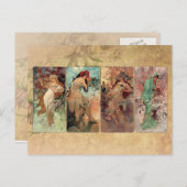 アールヌーボーの~ 4季節 ポストカード (正面/裏面)