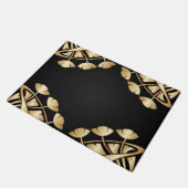 アールヌーボーのdeco、金ゴールド、黒、ヴィンテージエレガントな、上品p ドアマット (アングル)