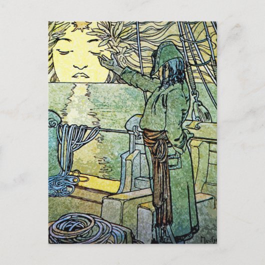 アールヌーボーはがき:アルフォンスミュシャ- Sun ポストカード (正面)