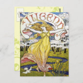 アールヌーボーはがき – 春 ポストカード (正面/裏面)