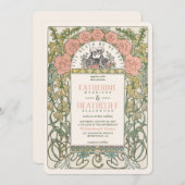 アールヌーボーは死ぬまで我々の一部結婚 招待状 (正面/裏面)