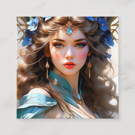 アールヌーボーは自然主義aへの復帰によって特徴付けられた スクエア名刺 (正面)