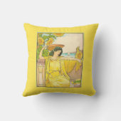 アールヌーボーひまわりの女性 クッション (裏面)