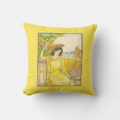 アールヌーボーひまわりの女性 クッション (正面)